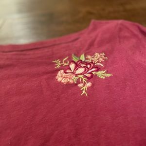 Raspberry floral blouse